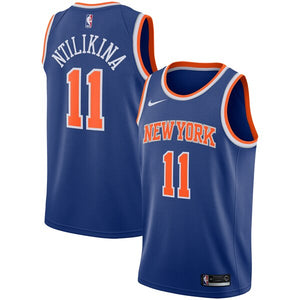 11 - Men's Nike Frank Ntilikina Blue New York Knicks Replica Swingman Jersey - Icon Edition - Blue