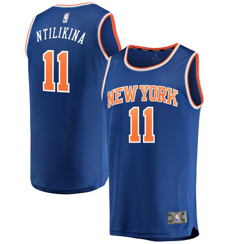 11 - Men's Fanatics Branded Frank Ntilikina Royal New York Knicks Fast Break Replica Jersey - Icon Edition - Blue