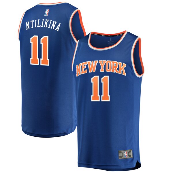 11 - Men's Fanatics Branded Frank Ntilikina Royal New York Knicks Fast Break Replica Jersey - Icon Edition - Blue