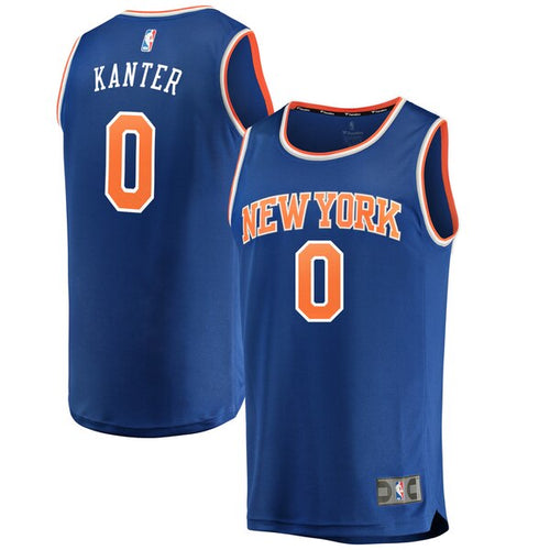 00 - Men's Fanatics Branded Enes Kanter Royal New York Knicks Fast Break Road Replica Player Jersey - Icon Edition - Blue