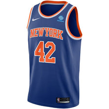 Load image into Gallery viewer, 42 - Men&#39;s Nike Lance Thomas Royal New York Knicks Swingman Sponsor Patch Jersey - Icon Edition - Blue