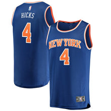 Load image into Gallery viewer, 04 - Youth Fanatics Branded Isaiah Hicks Blue New York Knicks Fast Break Player Jersey - Icon Edition - Blue