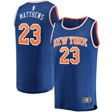 Load image into Gallery viewer, 23 - Youth Fanatics Branded Wesley Matthews Royal New York Knicks Fast Break Replica Jersey - Icon Edition - Blue