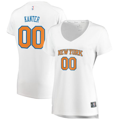 00 - Women's Fanatics Branded Enes Kanter White New York Knicks Fast Break Replica Jersey - Association Edition - White