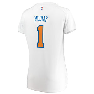 01 - Women's Fanatics Branded Emmanuel Mudiay White New York Knicks Fast Break Replica Jersey - Association Edition - White