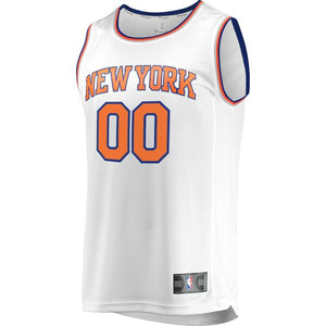 00 - Men's Fanatics Branded White New York Knicks Fast Break Custom Replica Jersey - Association Edition - White