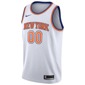 00 - Men's Nike White New York Knicks Custom Swingman Jersey - Statement Edition - White