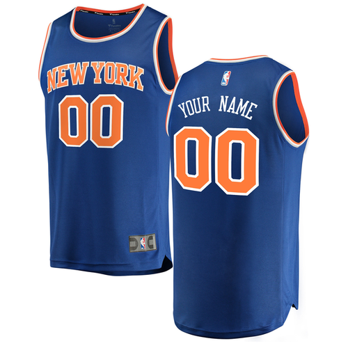 00 - Youth Fanatics Branded Blue New York Knicks Fast Break Custom Replica Jersey - Icon Edition - Blue