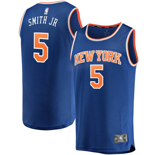 05 - Men's Fanatics Branded Dennis Smith Jr Royal New York Knicks Fast Break Replica Jersey – Icon Edition - Blue