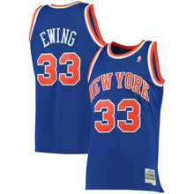 Load image into Gallery viewer, 33 - Men&#39;s Mitchell &amp; Ness Patrick Ewing Blue New York Knicks Big &amp; Tall Hardwood Classics Jersey - Blue