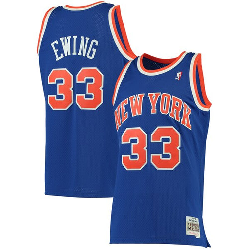 33 - Men's Mitchell & Ness Patrick Ewing Blue New York Knicks Big & Tall Hardwood Classics Jersey - Blue