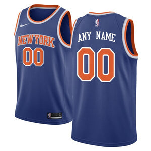 00 - Men's Nike Blue New York Knicks Swingman Custom Jersey - Icon Edition - Blue
