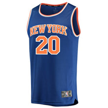 Load image into Gallery viewer, 20 - Men&#39;s Fanatics Branded Kevin Knox Blue New York Knicks Fast Break Replica Jersey – Icon Edition - Blue