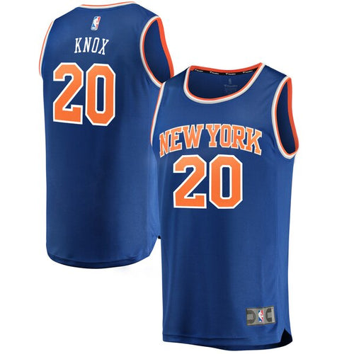 20 - Youth Fanatics Branded Kevin Knox Blue New York Knicks Fast Break Replica Jersey - Icon Edition - Blue