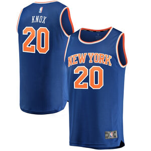 20 - Youth Fanatics Branded Kevin Knox Blue New York Knicks Fast Break Replica Jersey - Icon Edition - Blue