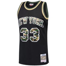 Load image into Gallery viewer, 33 - Men&#39;s Mitchell &amp; Ness Patrick Ewing Black New York Knicks Straight Fire Camo Swingman Jersey - Black