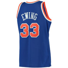 Load image into Gallery viewer, 33 - Men&#39;s Mitchell &amp; Ness Patrick Ewing Blue New York Knicks Big &amp; Tall Hardwood Classics Jersey - Blue