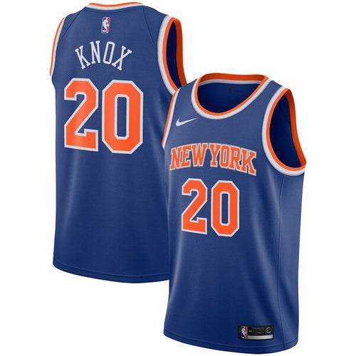 20 - Men's Nike Kevin Knox Blue New York Knicks Swingman Jersey - Blue