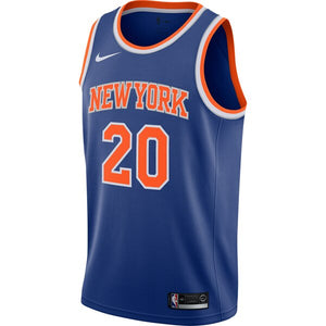 20 - Men's Nike Kevin Knox Blue New York Knicks Swingman Jersey - Blue