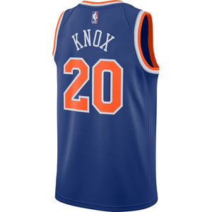 20 - Men's Nike Kevin Knox Blue New York Knicks Swingman Jersey - Blue