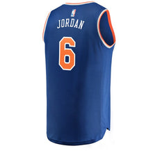 Load image into Gallery viewer, 06 - Men&#39;s Fanatics Branded DeAndre Jordan Royal New York Knicks Fast Break Replica Jersey – Icon Edition - Blue