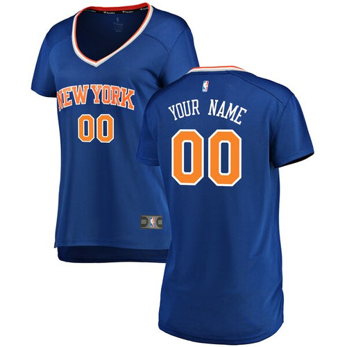 00 - Women's Fanatics Branded Royal New York Knicks Fast Break Custom Jersey - Icon Edition - Blue