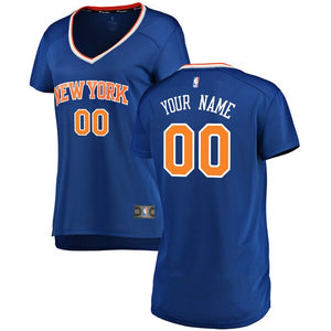00 - Women's Fanatics Branded Royal New York Knicks Fast Break Custom Jersey - Icon Edition - Blue