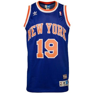 19 - Mens New York Knicks Willis Reed adidas Blue Hardwood Classics Soul Swingman Throwback Jersey - Blue