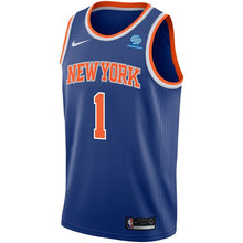 Load image into Gallery viewer, 01 - Men&#39;s Nike Emmanuel Mudiay Royal New York Knicks Swingman Sponsor Patch Jersey - Icon Edition - Blue