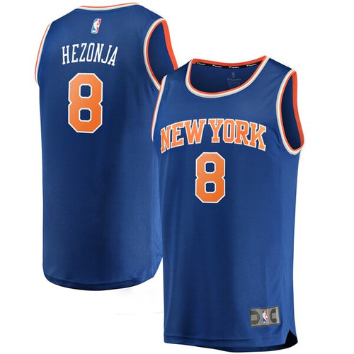 08 - Men's Fanatics Branded Mario Hezonja Blue New York Knicks Fast Break Replica Jersey – Icon Edition - Blue