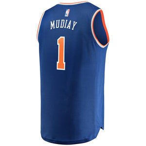 01 - Youth Fanatics Branded Emmanuel Mudiay Blue New York Knicks Fast Break Player Jersey - Icon Edition - Blue